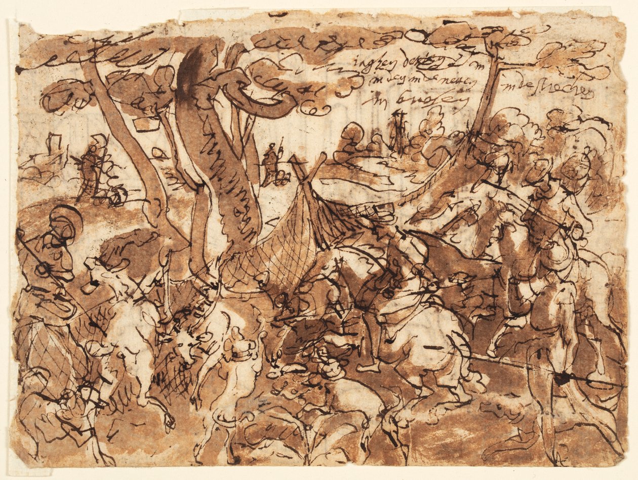 Hirschjagd mit Netzen von Jan van der Straet, called Stradanus