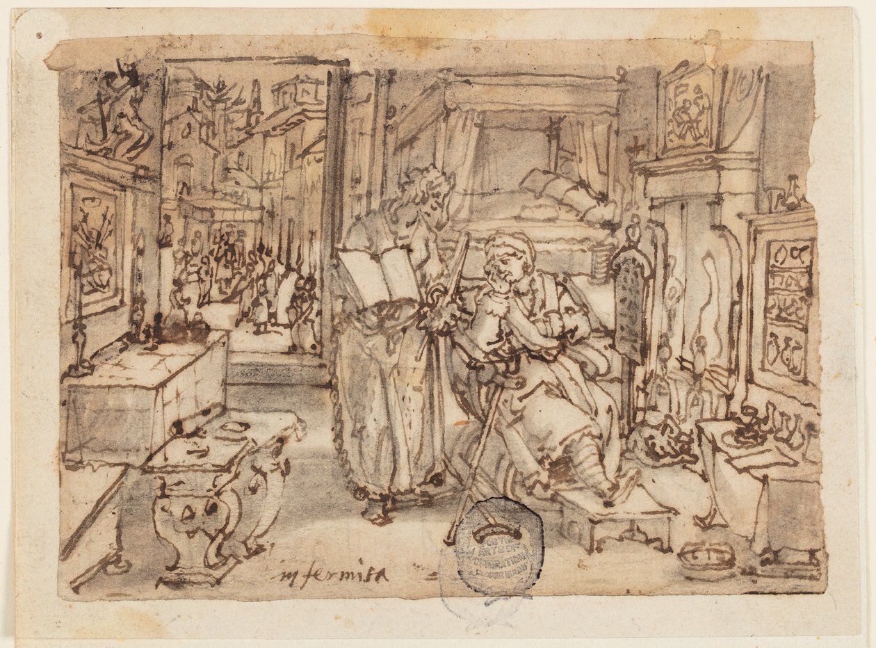 Seite eines Skizzenbuchs; Gebrechlichkeit von Jan van der Straet, called Stradanus