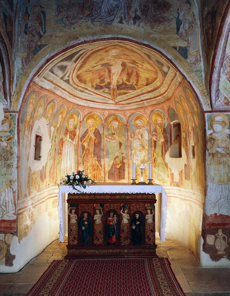Hrastovlje Wehrkirche, Dreifaltigkeitskirche, Apostel (1490), Detail aus Fresken von Janez Iz Kastva, Slowenien von Janez Kastav