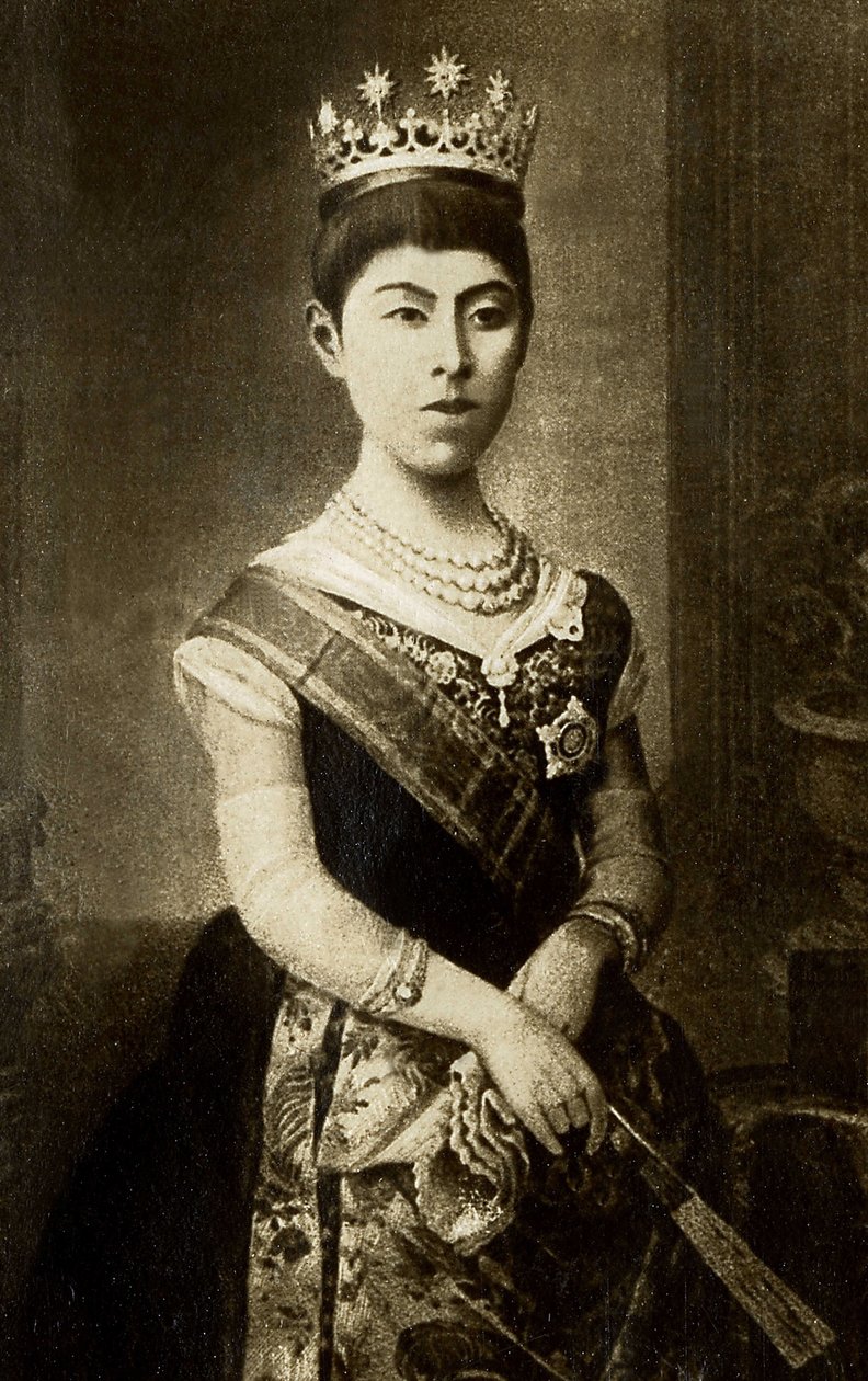 Porträt von Haruko, Kaiserin von Japan. Fotografie, Anfang des 20. Jahrhunderts. von Japanese Photographer