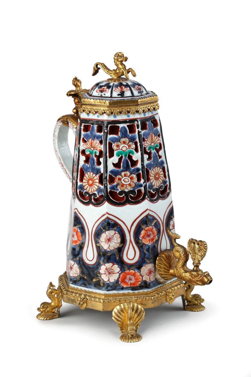 Eine seltene elegant montierte Imari-Kaffeekanne und Deckel von Japanese School