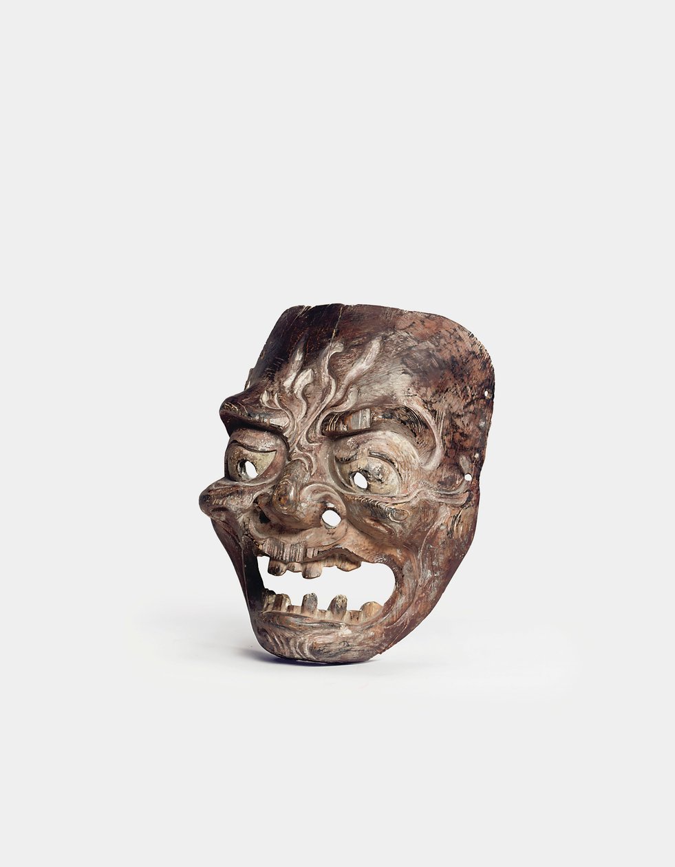 Eine hölzerne Gigaku-Maske von Japanese School