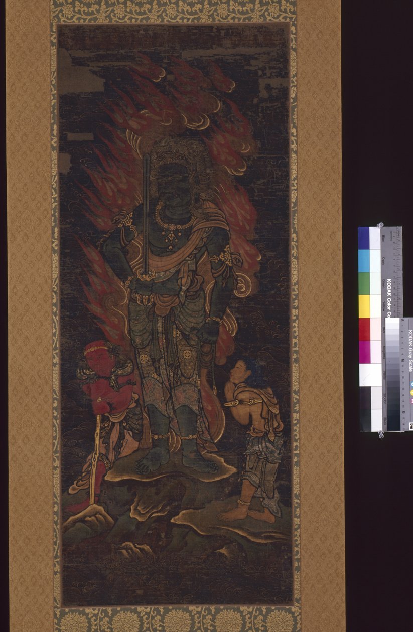 Acala Vidyārāja (Fudō Myōō) und zwei Begleiter von Japanese School