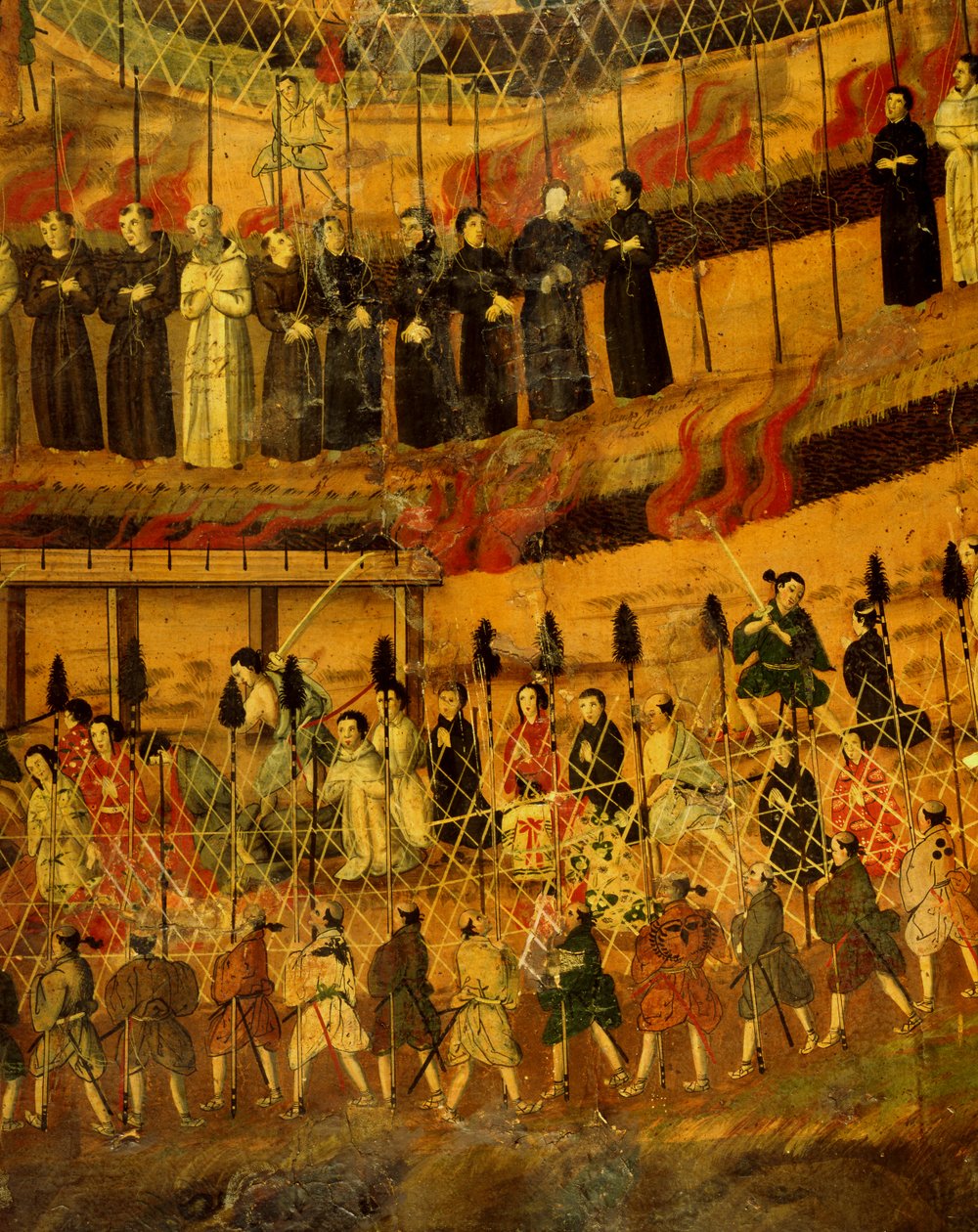 Detail aus Das Martyrium der Jesuiten in Japan im Jahr 1622 von Japanese School