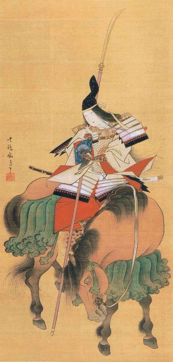 Weibliche Samurai-Kriegerin Tomoe Gozen von Japanese School