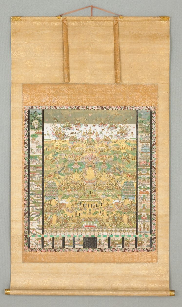 Illustration des Kontemplations-Sutra (Taima Mandara) von Japanese School