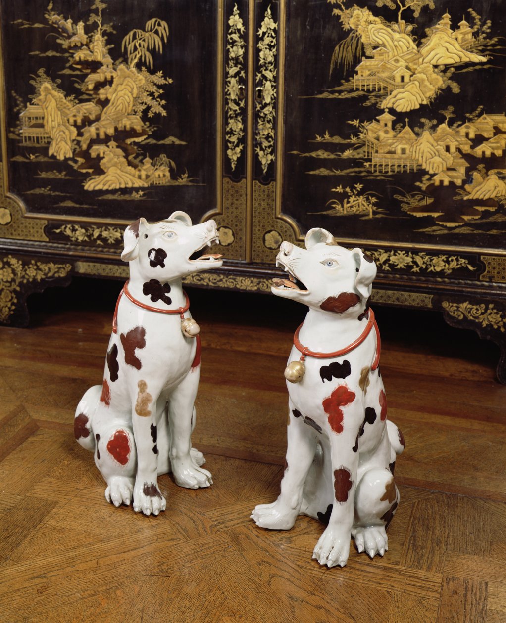 Imari-Paar sitzender Hunde von Japanese School