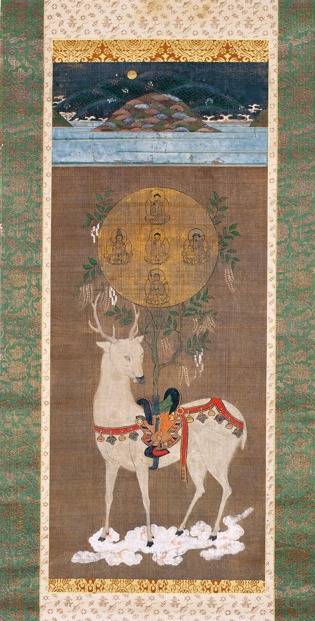 Kasuga-Hirsch mit Mandala, Muromachi-Periode (1392-1573) von Japanese School