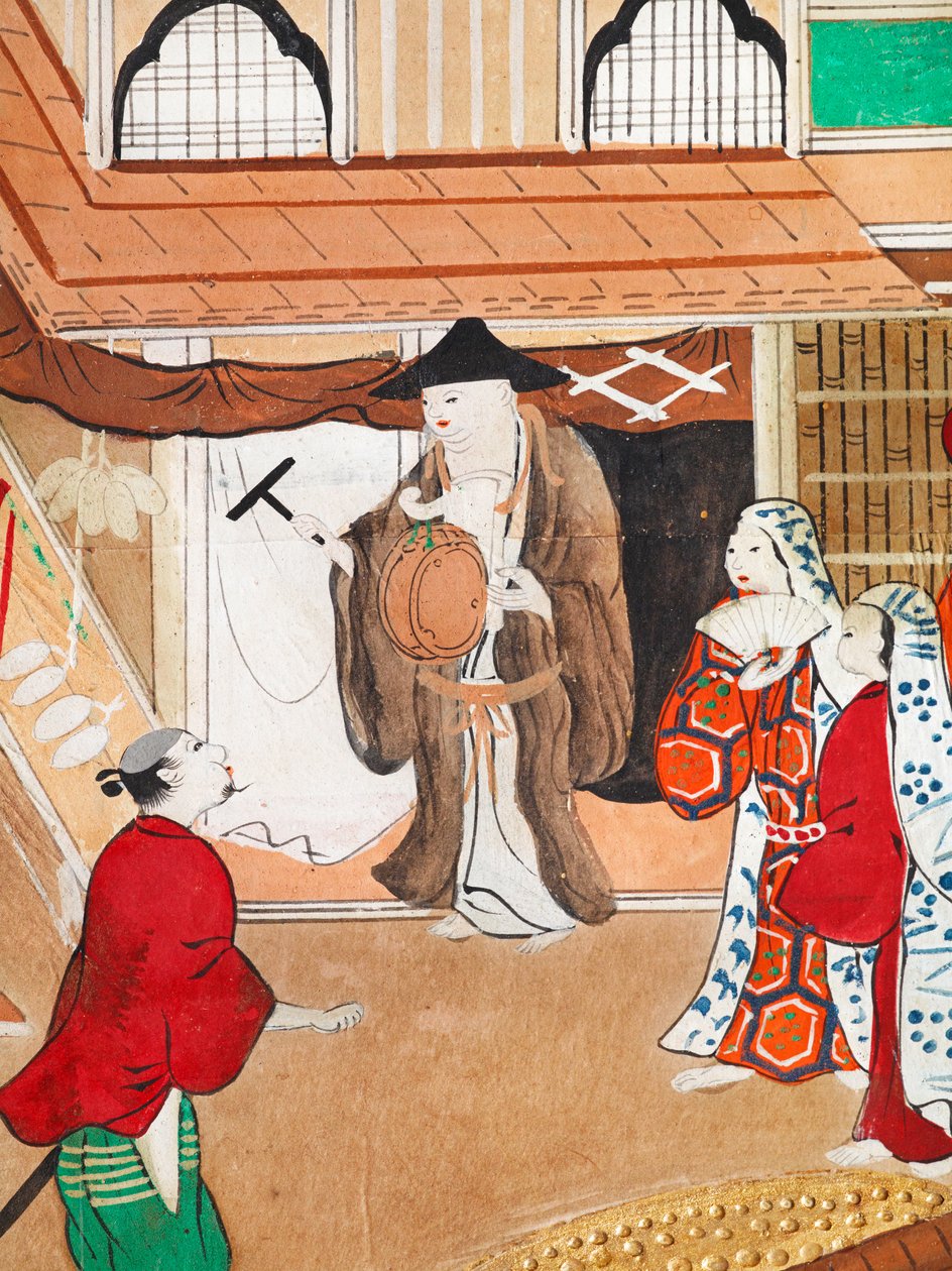 Osakazu Byobu - Japanischer achtteiliger Wandschirm von Japanese School