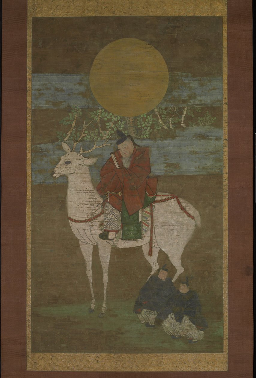 Die Abreise von Kashima (Gottheit von Kasuga), spätes 14. Jahrhundert von Japanese School
