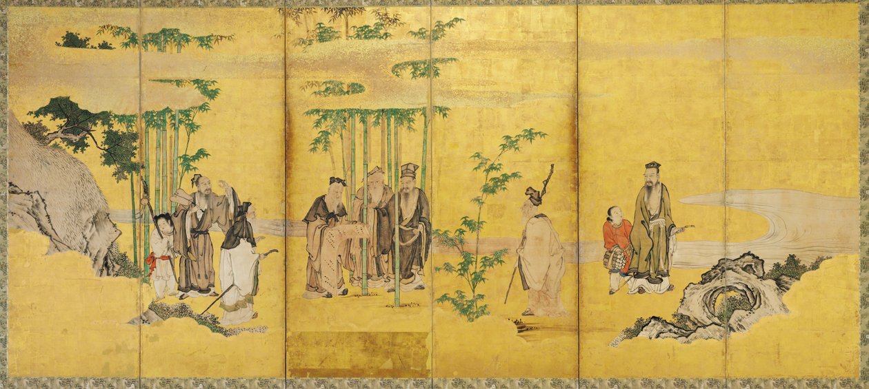 Die Sieben Weisen des Bambushains, Kanō-Schule von Japanese School