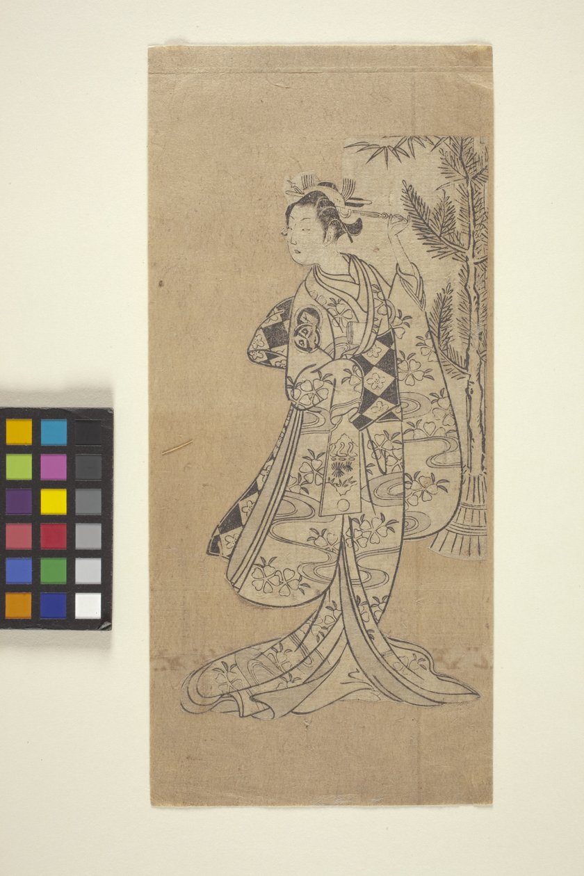 Ohne Titel (Frau vor einem Baum stehend) von Japanese School