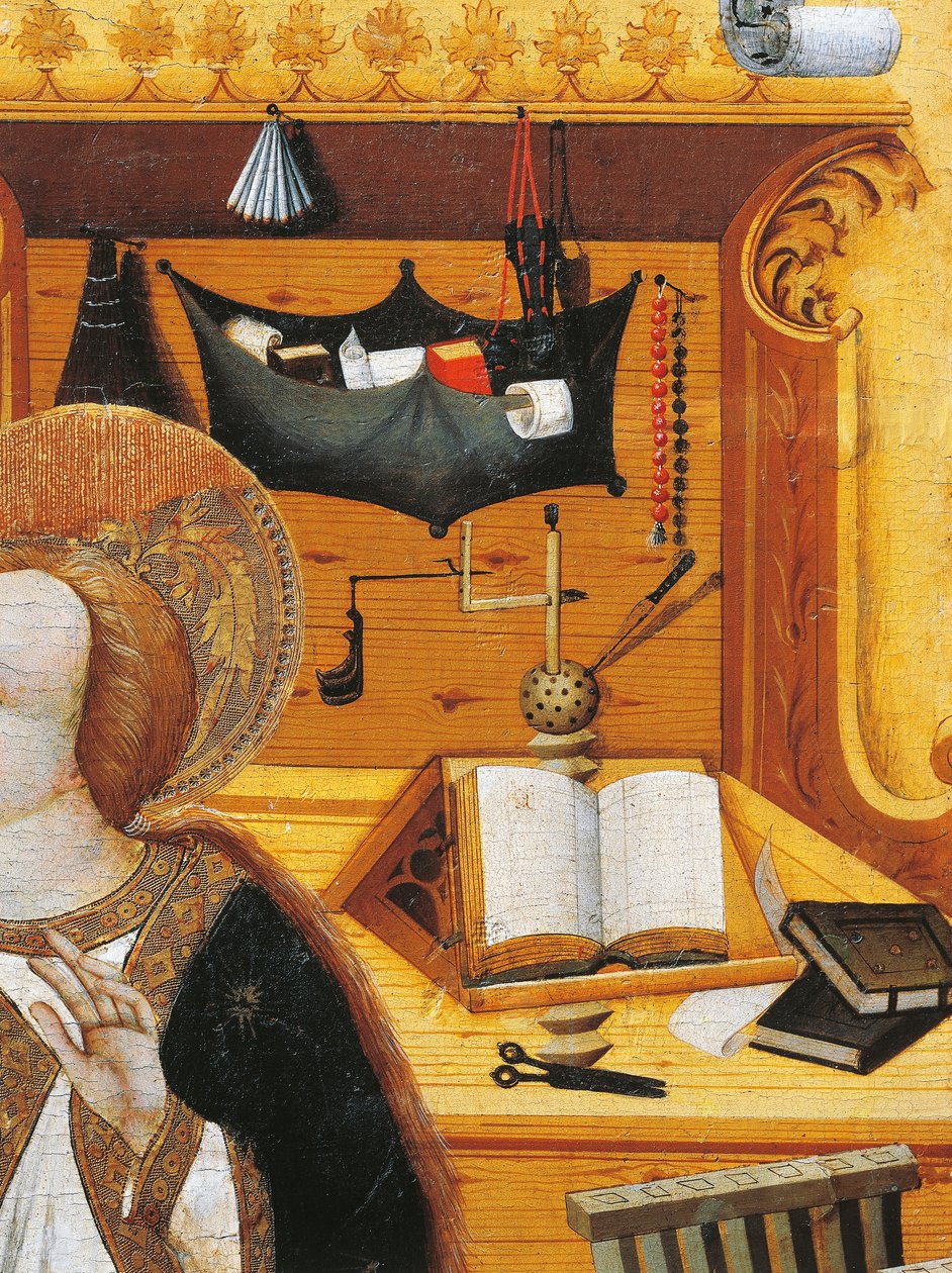 Buchstütze, Altarbild aus Verdu von Jaume Ferrer