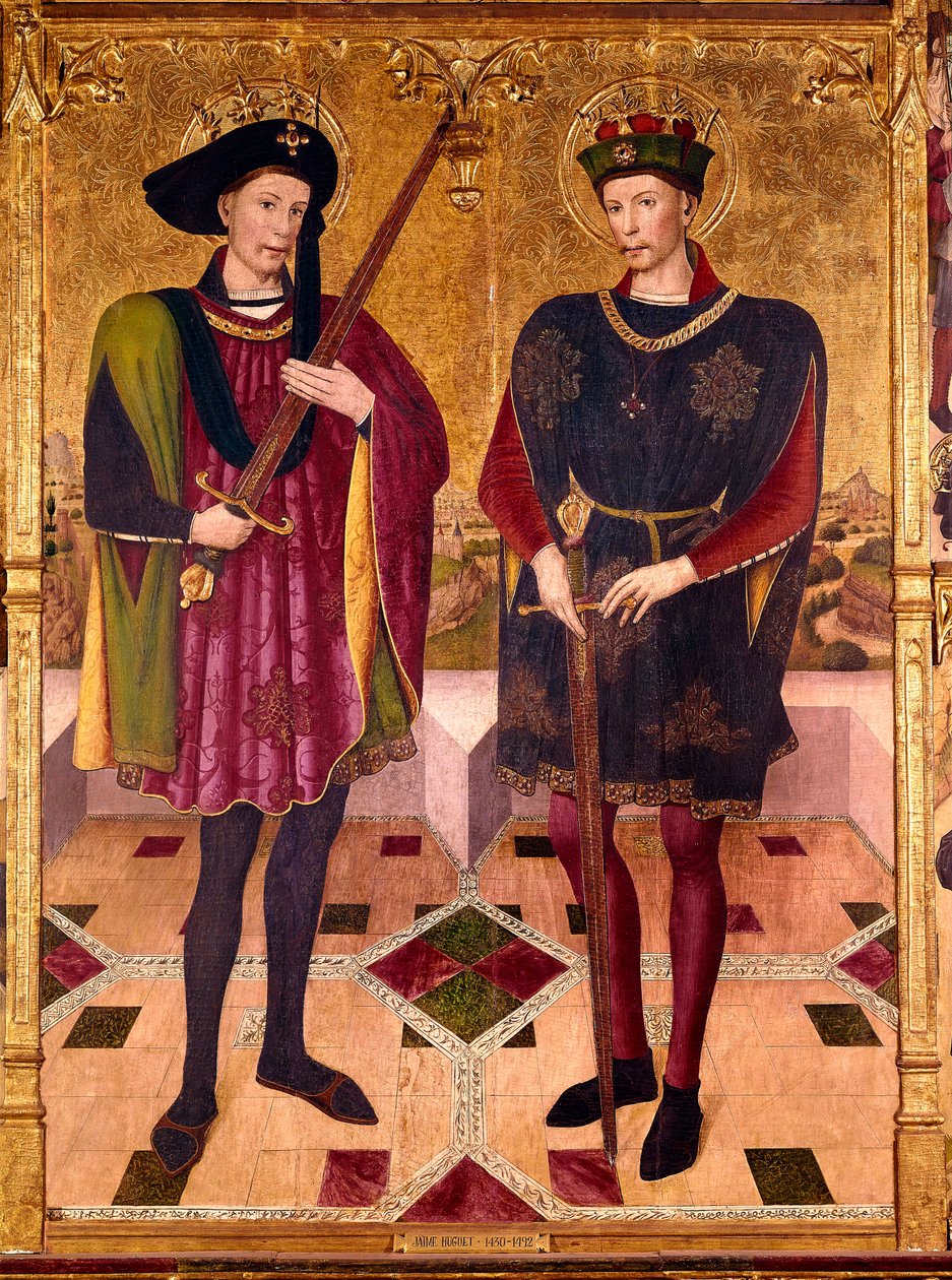 Heiliger Abdon und Heiliger Sennen, Märtyrer, die um 303 in Rom unter den Verfolgungen von Kaiser Diokletian (245-313) gegen Christen starben von Jaume Huguet