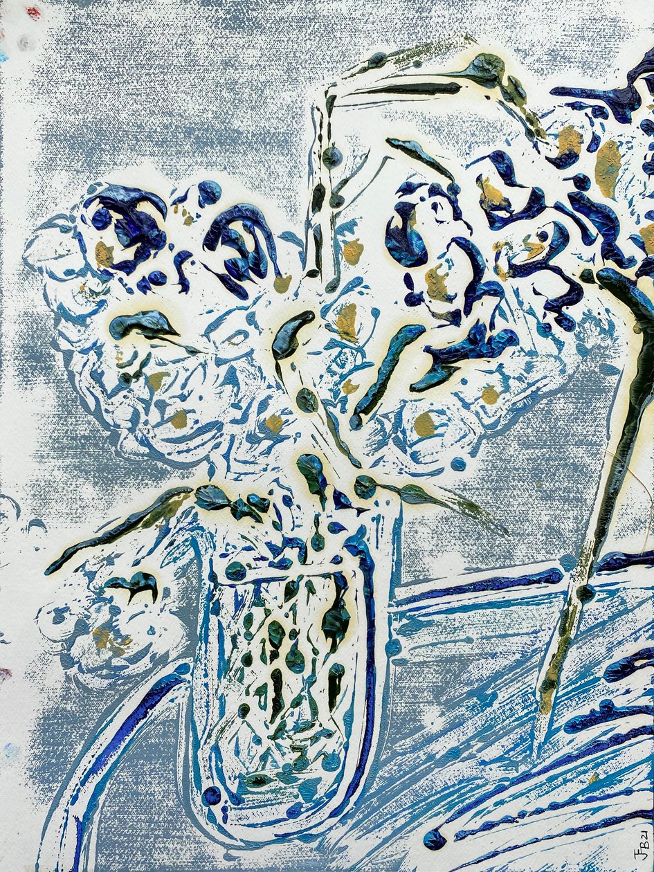 Fleur De Sel Nr. 02 Blauer Karamell-Monotyp, 2021 von Jay Batlle