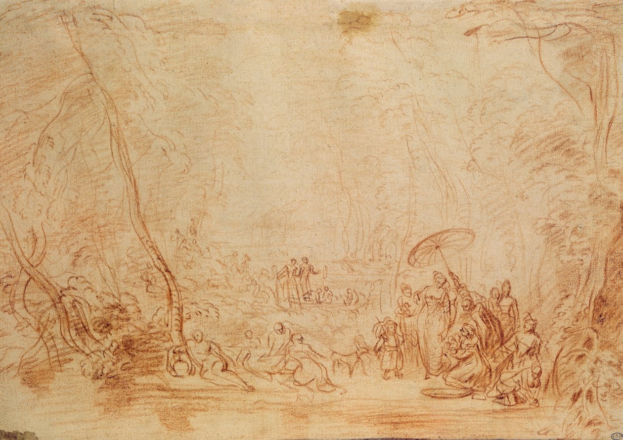 Rettung des Moses aus dem Wasser von Jean Antoine Watteau