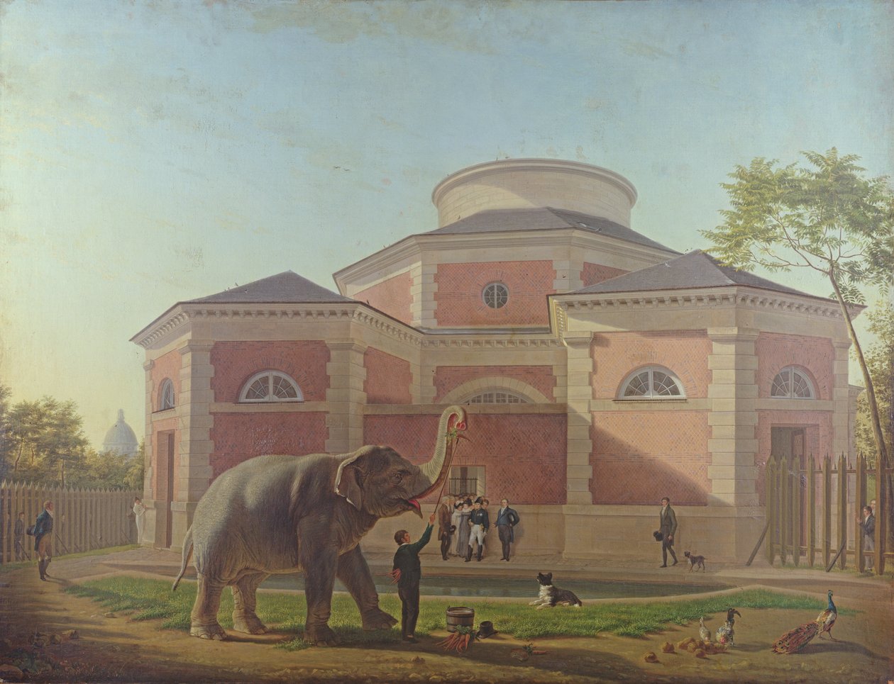Der Herzog und die Herzogin von Berry besuchen den Elefanten im Jardin des Plantes in Paris, 1817 von Jean Baptiste Berre