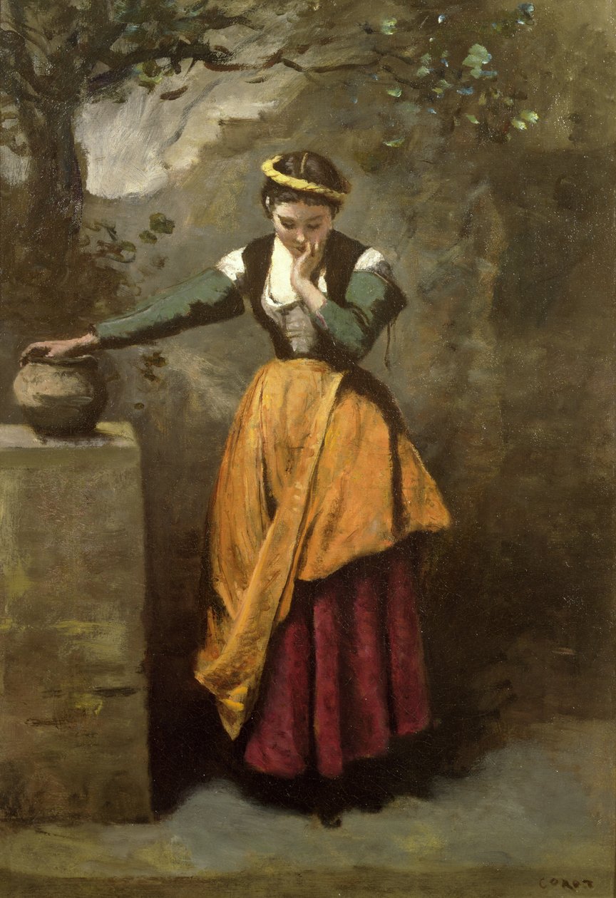 Träumer am Brunnen, ca. 1860 von Jean Baptiste Camille Corot