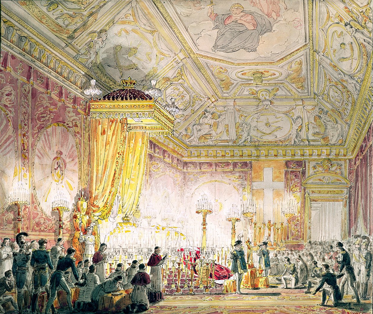 Die Ruhestätte von Ludwig XVIII (1755-1824) in den Tuilerien von Jean Baptiste Isabey