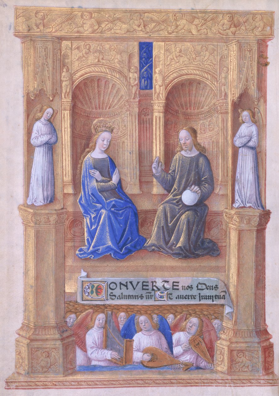 Ms Lat. Q.v.I.126 f.40v Christus und die Jungfrau Maria auf dem Thron, aus dem 