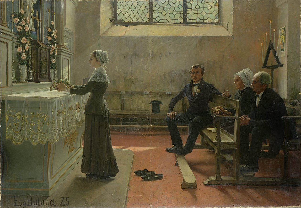 Opfergabe an die Jungfrau am Tag nach der Hochzeit, 1885 von Jean Eugene Buland