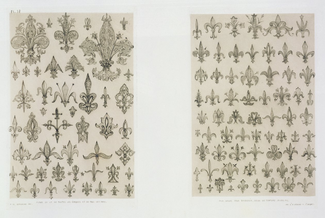 Fleur de Lys Designs aus allen Epochen und aus aller Welt, aus 