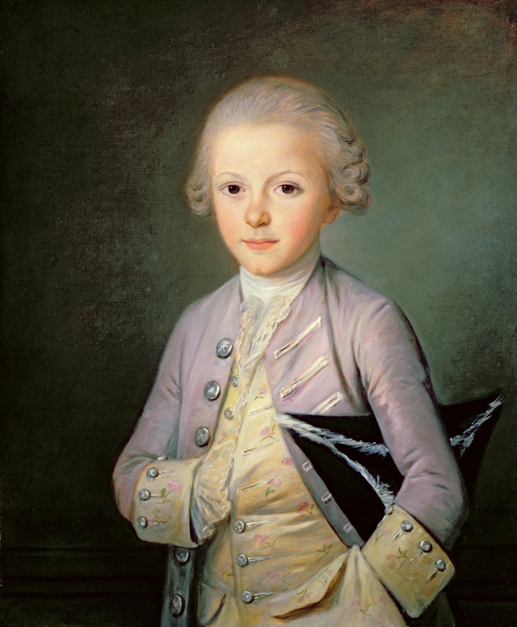 Porträt eines jungen Jungen, der einen Hut unter dem Arm hält von Jean Francois Colson