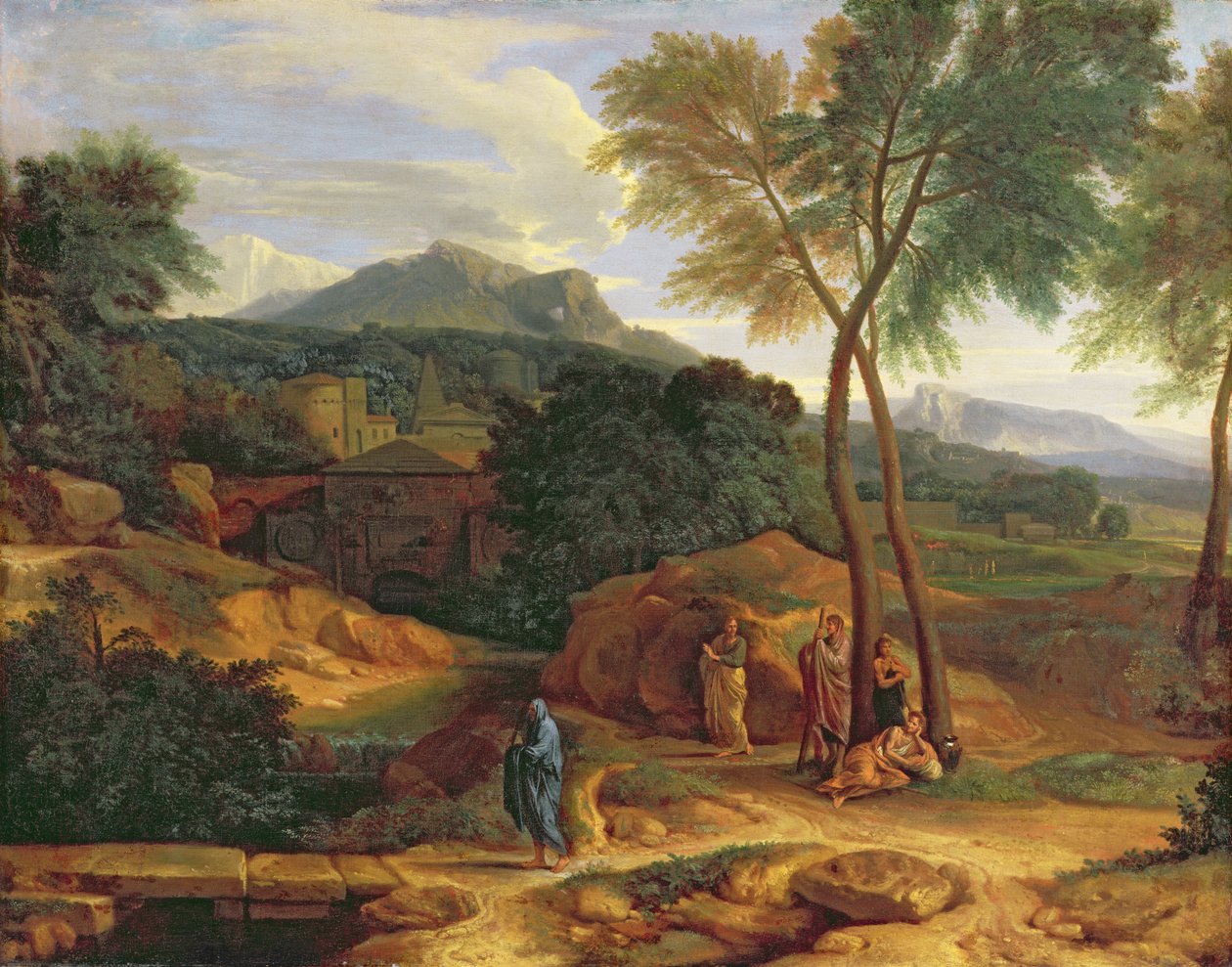 Landschaft mit Conopion, der die Asche von Phocion trägt von Jean Francois I Millet