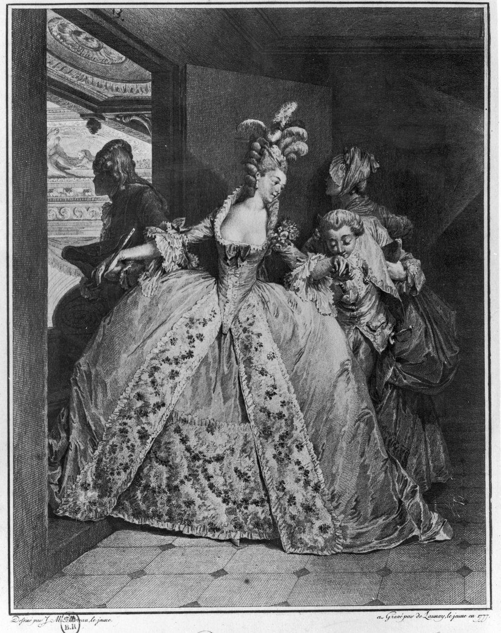 Die Abschiede, 1777, graviert von de Launey dem Jüngeren von Jean Michel the Younger Moreau