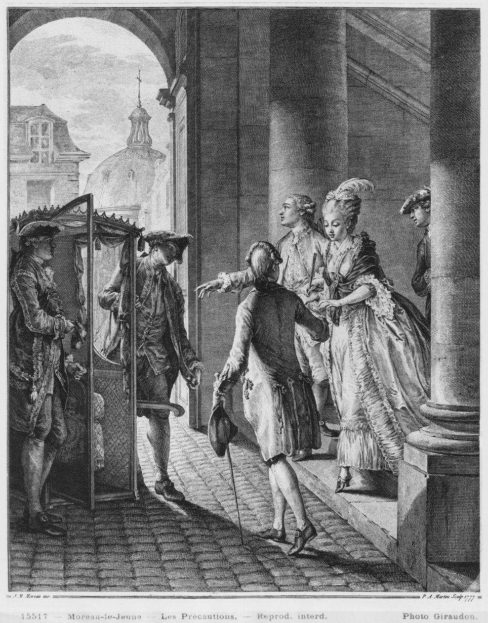 Die Vorsichtsmaßnahmen, graviert von Pietro Antonio Martini (1739-97) 1777 von Jean Michel the Younger Moreau