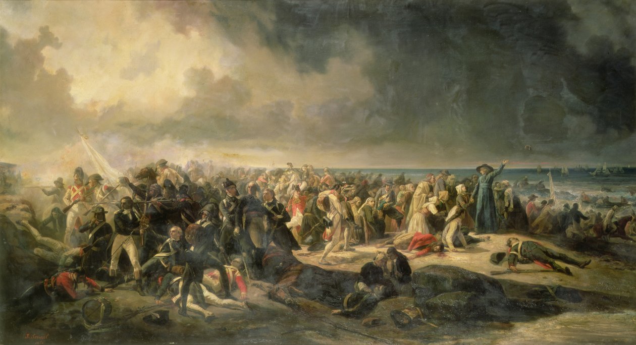 Szene der Landung in Quiberon im Jahr 1795, 1850 von Jean Sorieul