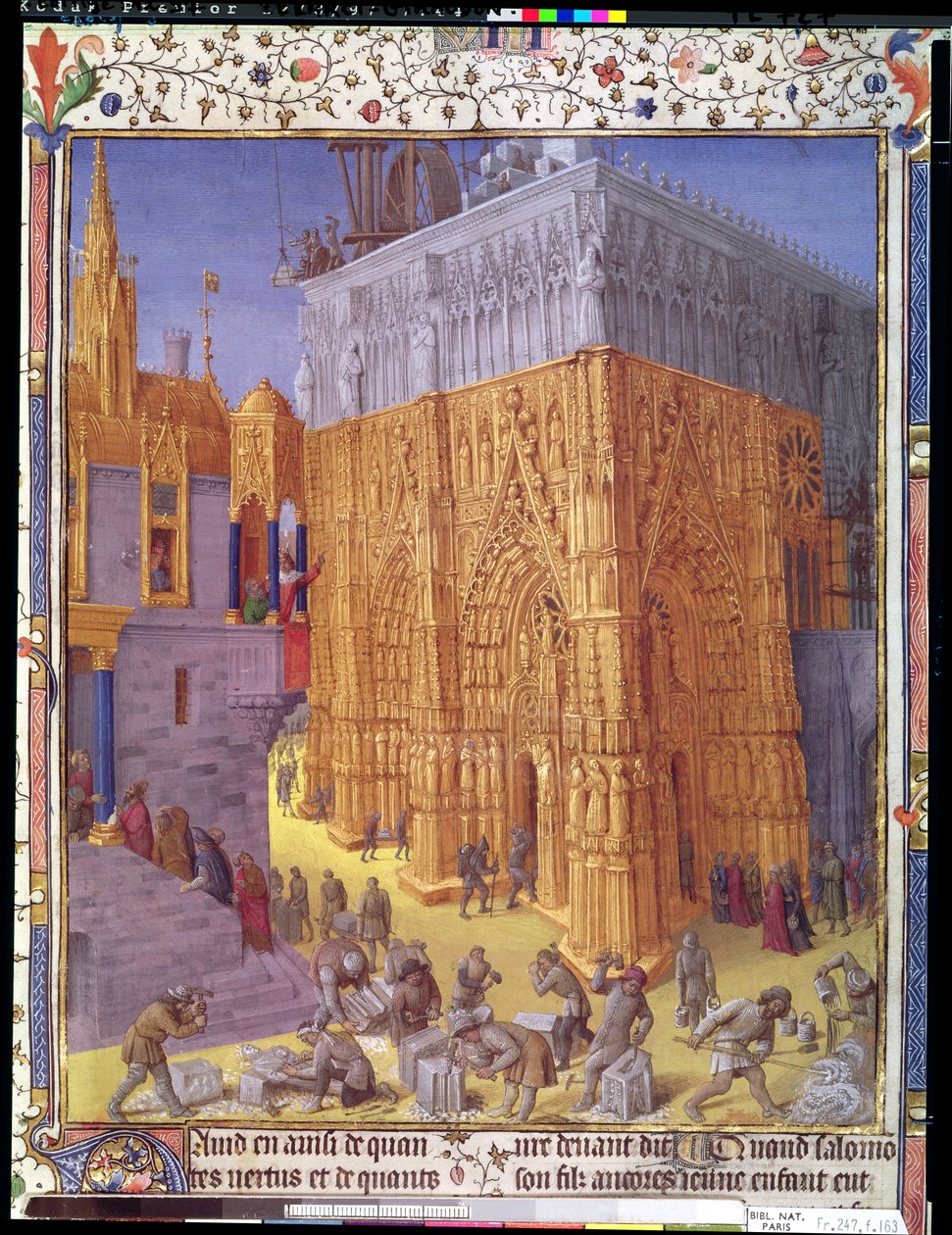 Ms Fr 247 f.153v Bau des Tempels von Jerusalem, Illustration aus 