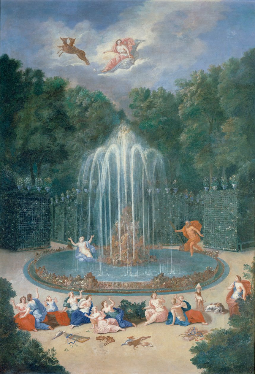 Die Haine von Versailles. Ansicht des Sterns oder Berges des Wassers mit Alph, der Arethusa verfolgt von Jean the Younger Cotelle