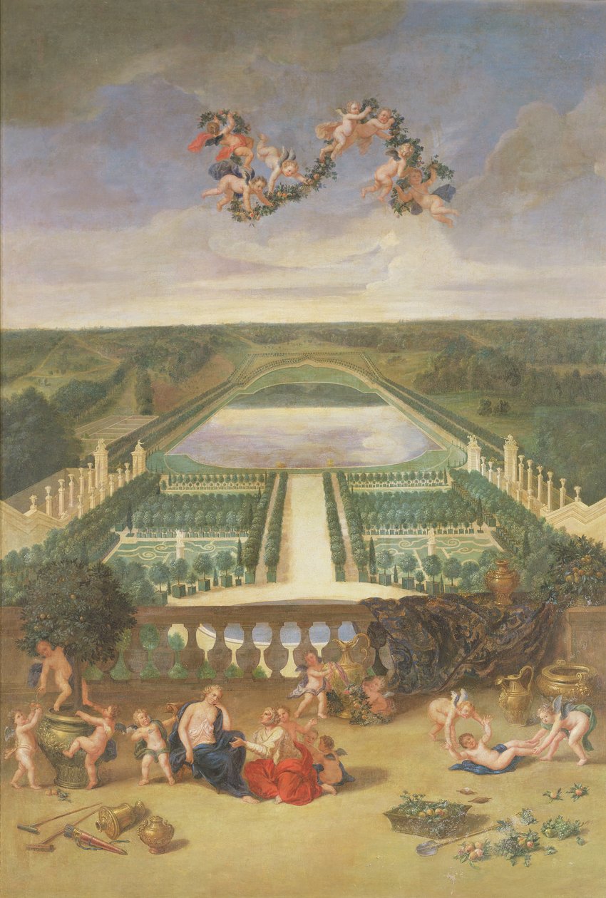 Blick auf die Orangerie in Versailles, vom Piece d