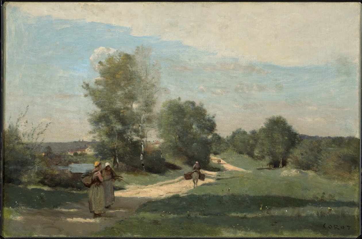 Straße am Wasser von Jean-Baptiste-Camille Corot