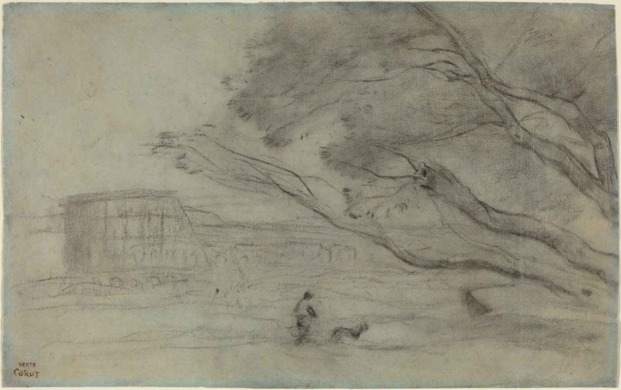 Souvenir: Römische Landschaft mit dem Kolosseum von Jean-Baptiste-Camille Corot