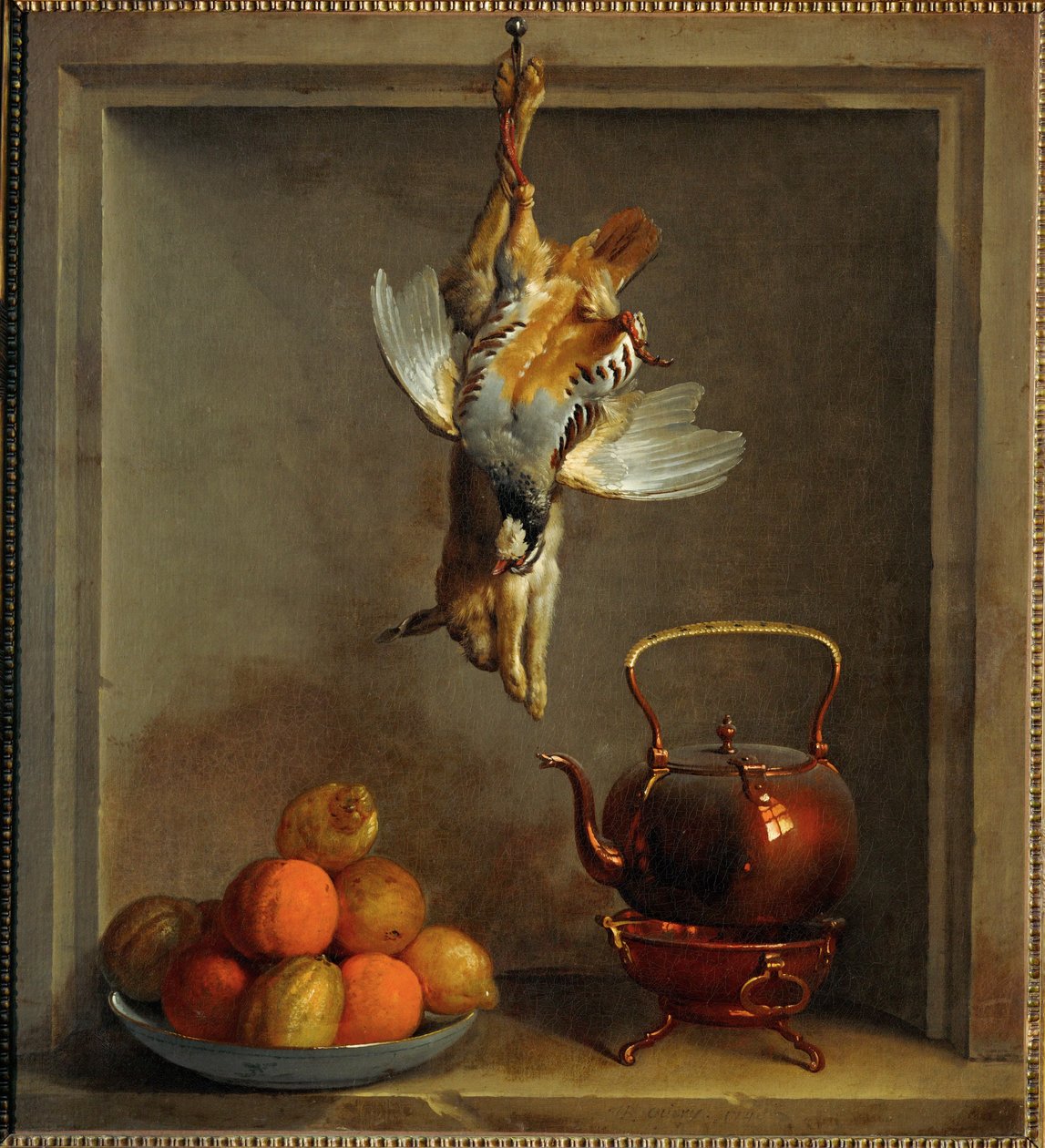 Stillleben mit Früchten und Wild von Jean Baptiste (school of) Oudry