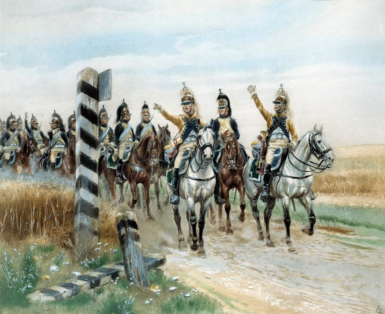 Der Grenzposten, 23. Dragoner von Jean Baptiste Edouard Detaille
