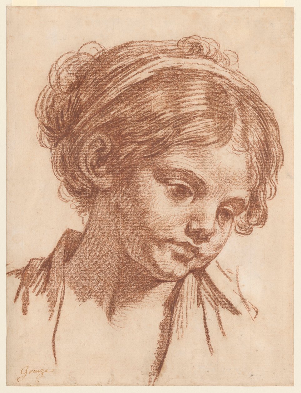 Mädchenkopf von Jean-Baptiste Greuze
