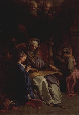 Die heilige Anna liest der Jungfrau die Schriftrolle vor von Jean Baptiste Jouvenet