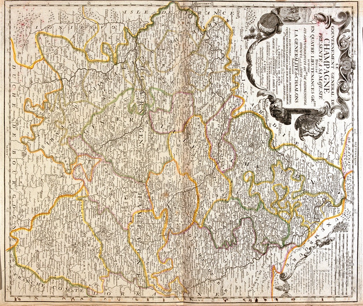 Champagne-Ardenne, Picardie, Lothringen, Franche-Comté, Burgund, Île-de-France, Frankreich von Jean-Baptiste Nolin