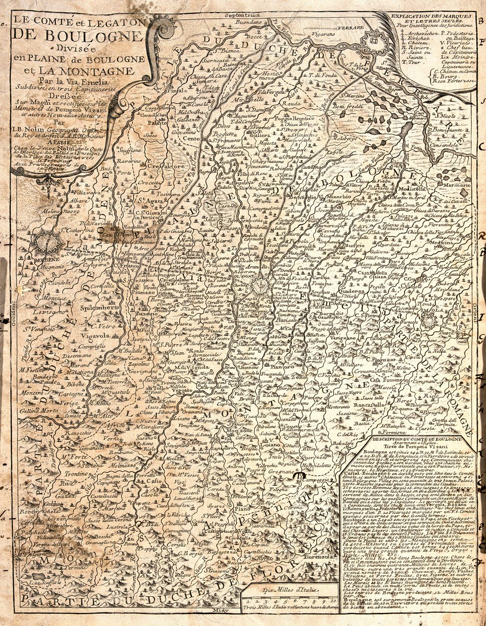 Karte der Grafschaft Boulogne (Frankreich) von Jean Baptiste Nolin