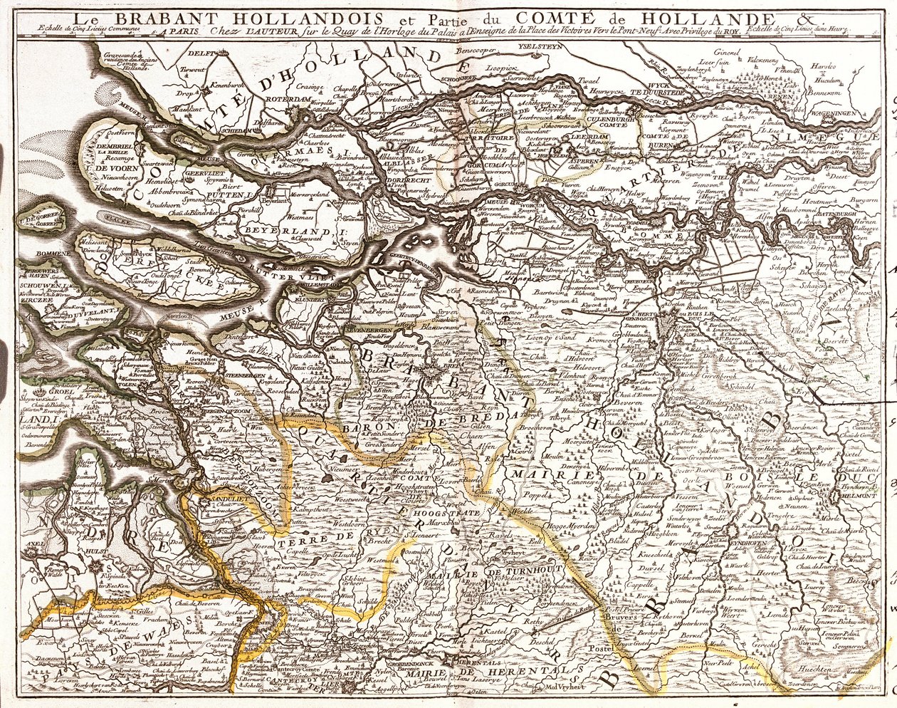Karte von Nordbrabant und einem Teil der Grafschaft Holland (Niederlande) von Jean-Baptiste Nolin