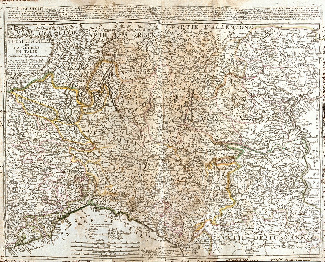 Schweiz (Kanton: Tessin), Italien (Region: Aostatal, Piemont, Lombardei, Trentino-Südtirol, Venetien, Friaul-Julisch Venetien, Emilia-Romagna, Toskana, Ligurien) von Jean Baptiste Nolin