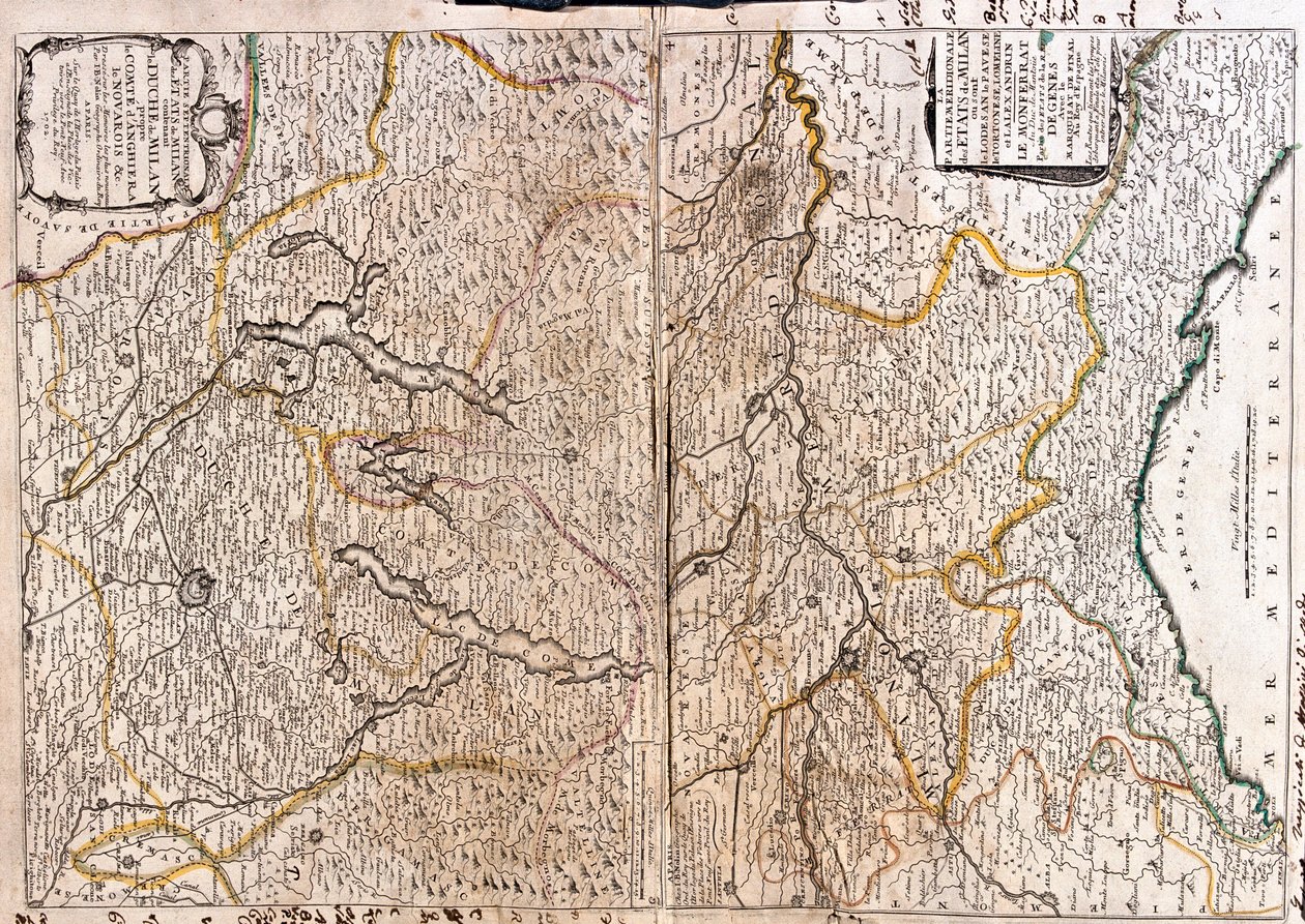 a) Italien (Region: Ost-Piemont, Süd-Lombardei, West-Emilia-Romagna, oriental-zentrales Ligurien) b) Schweiz (Kanton: Tessin), Italien (Region: Ost-Piemont, Lombardei) von Jean Baptiste Nolin