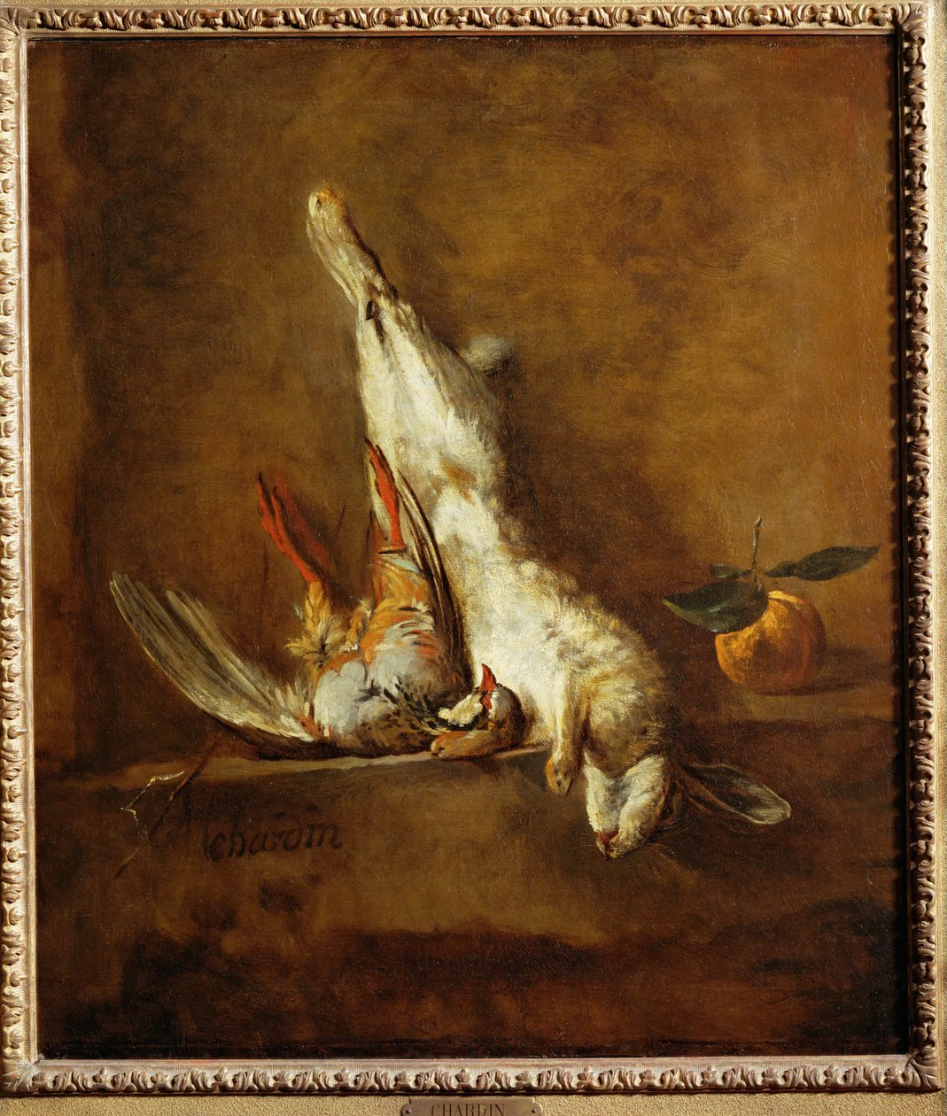Toter Hase mit rotem Rebhuhn von Jean-Baptiste Simeon Chardin