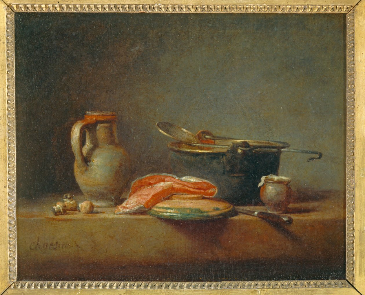 Stillleben mit Kupfertopf von Jean Baptiste Simeon Chardin