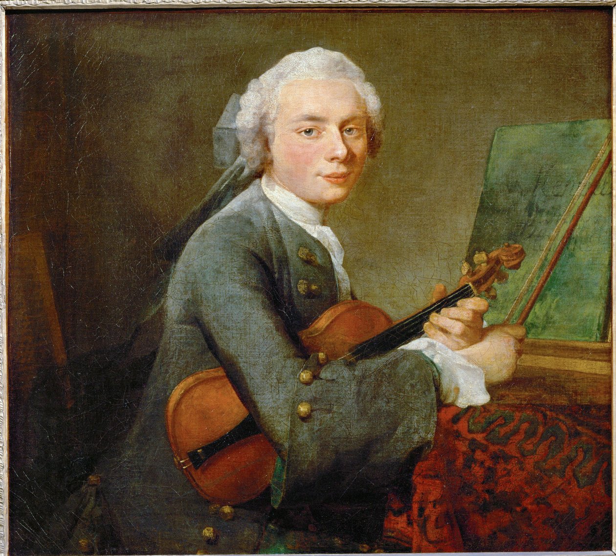 Der junge Mann mit der Violine von Jean Baptiste Simeon Chardin