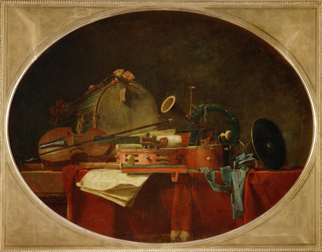 Die Attribute der zivilen Musik, Supraporte für das Schloss Bellevue von Jean Baptiste Simeon Chardin