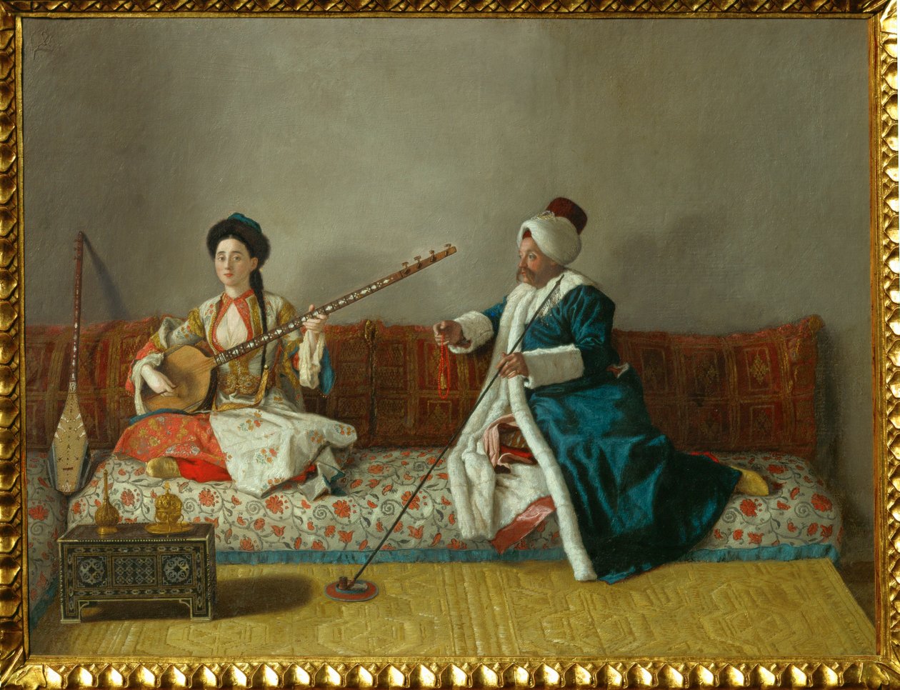 M. Levett und Mlle. Glavany in türkischer Tracht von Jean Etienne (attr.to) Liotard